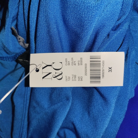 NWT 3X NY&C Plus Halter Neck Jumpsuit~HAWAIIAN OCEAN - Picture 5 of 5